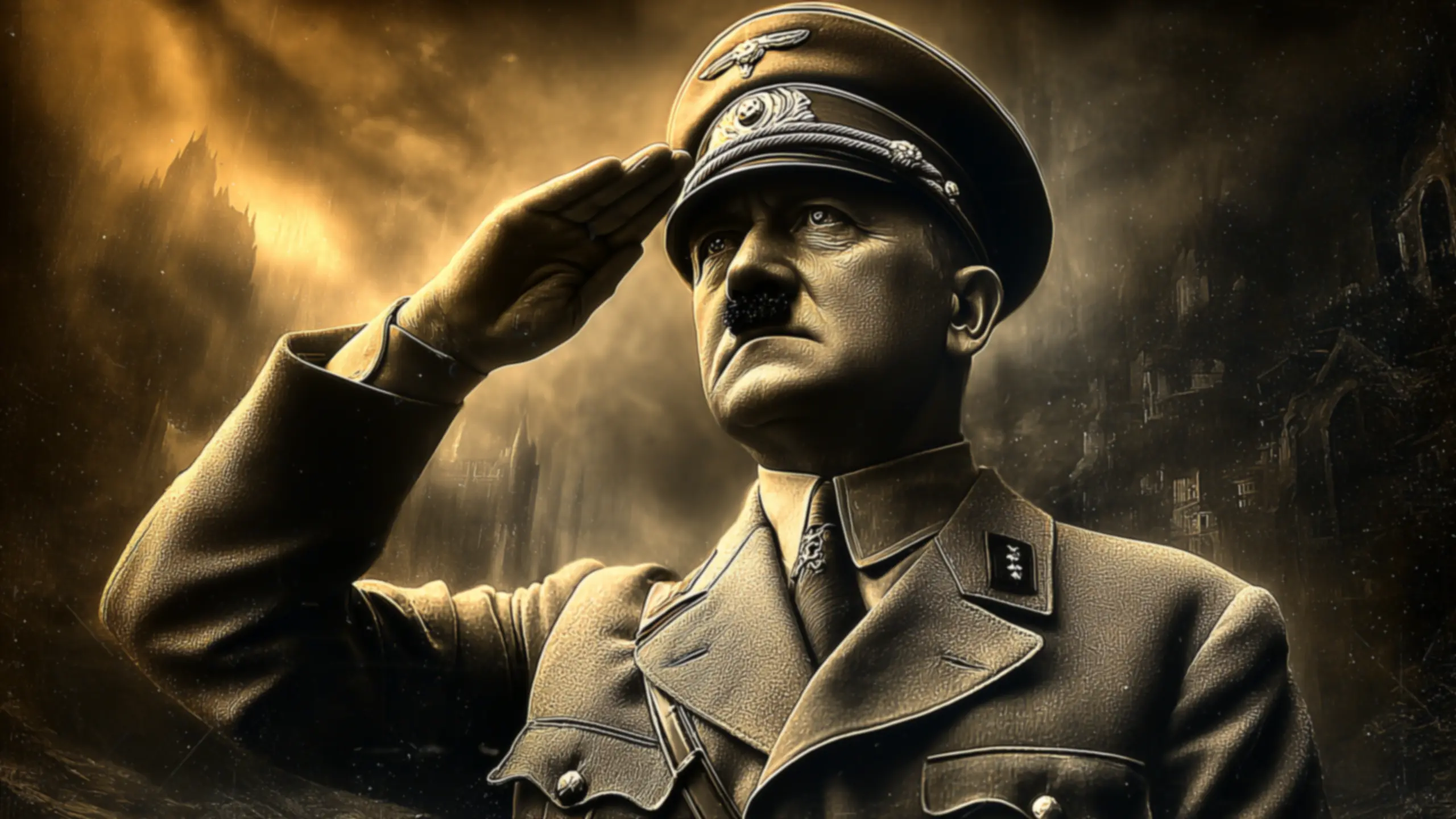 Συμβολική απεικόνιση του Adolf Hitler που συνοδεύει άρθρο Καρμικής Αστρολογίας για τη διόρθωση του γενέθλιου ωροσκοπίου του.