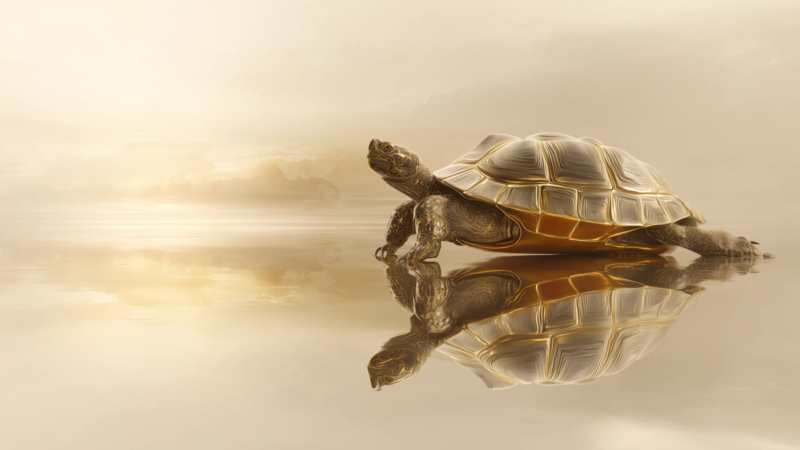 Χρυσή χελώνα που συμβολίζει τη γεωμετρία της ύλης και το Μαγικό Τετράγωνο του Κρόνου σε σχέση με το Feng Shui.