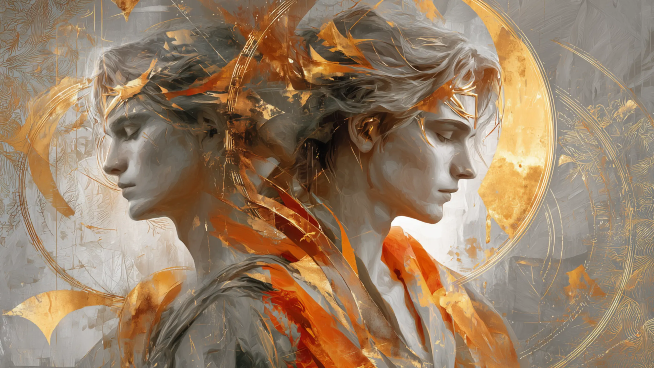 Δύο αντικριστές μορφές που συμβολίζουν τη δυαδικότητα του ζωδίου των Διδύμων.