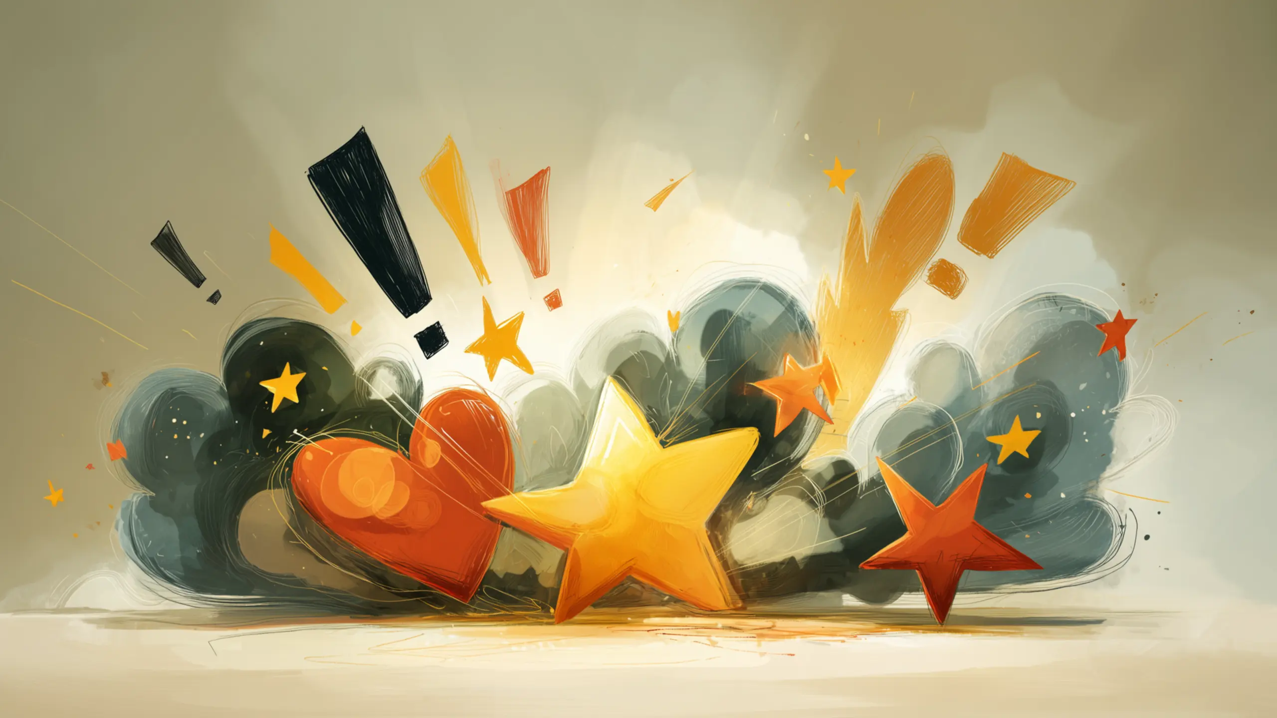 Χιουμοριστική απεικόνιση σημείων στίξης και αστεριών που συμβολίζουν τους πλανήτες στην Αστρολογία.