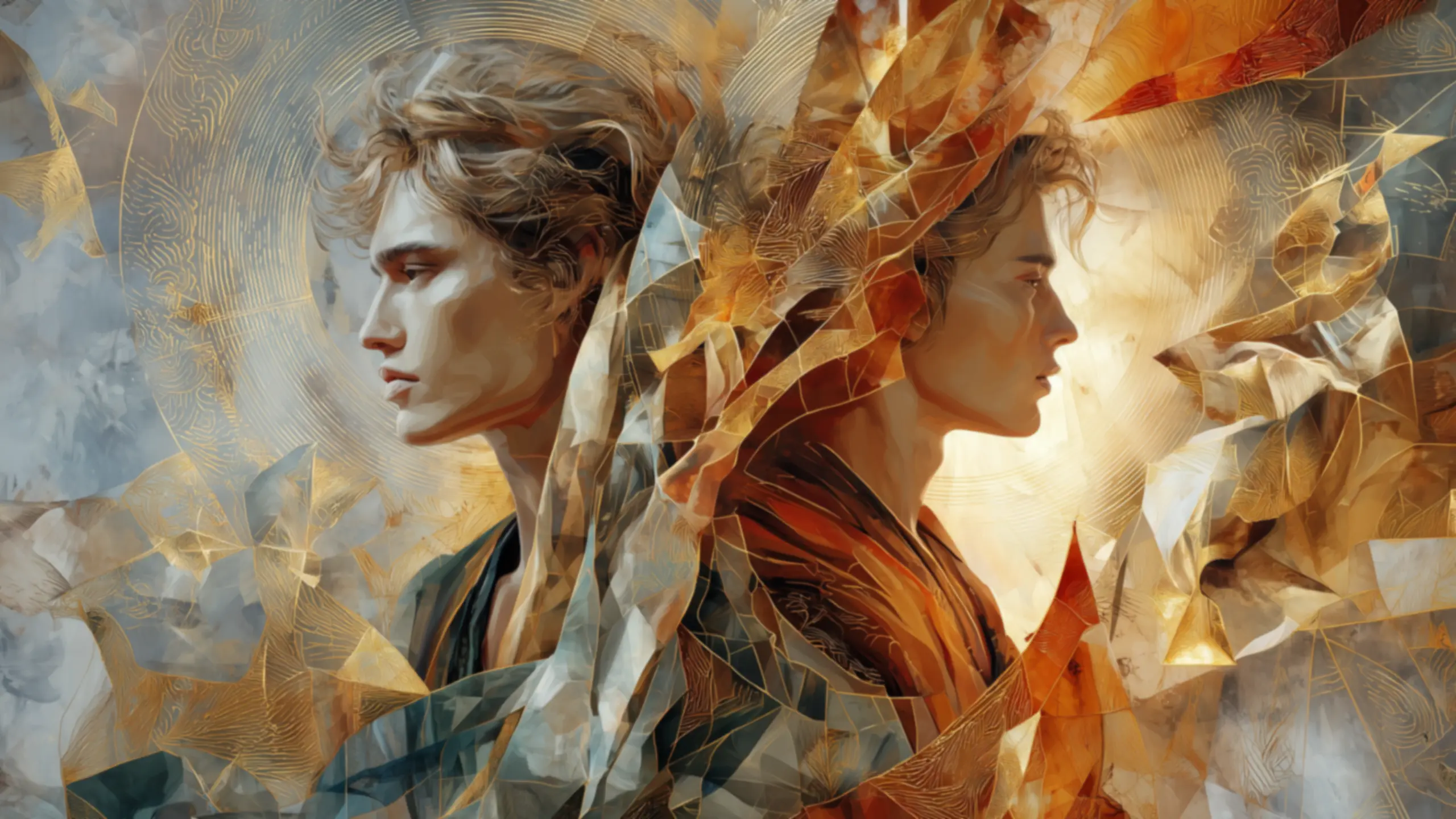 Καλλιτεχνική απεικόνιση δύο μορφών που εκφράζουν το σύμβολο των Διδύμων.