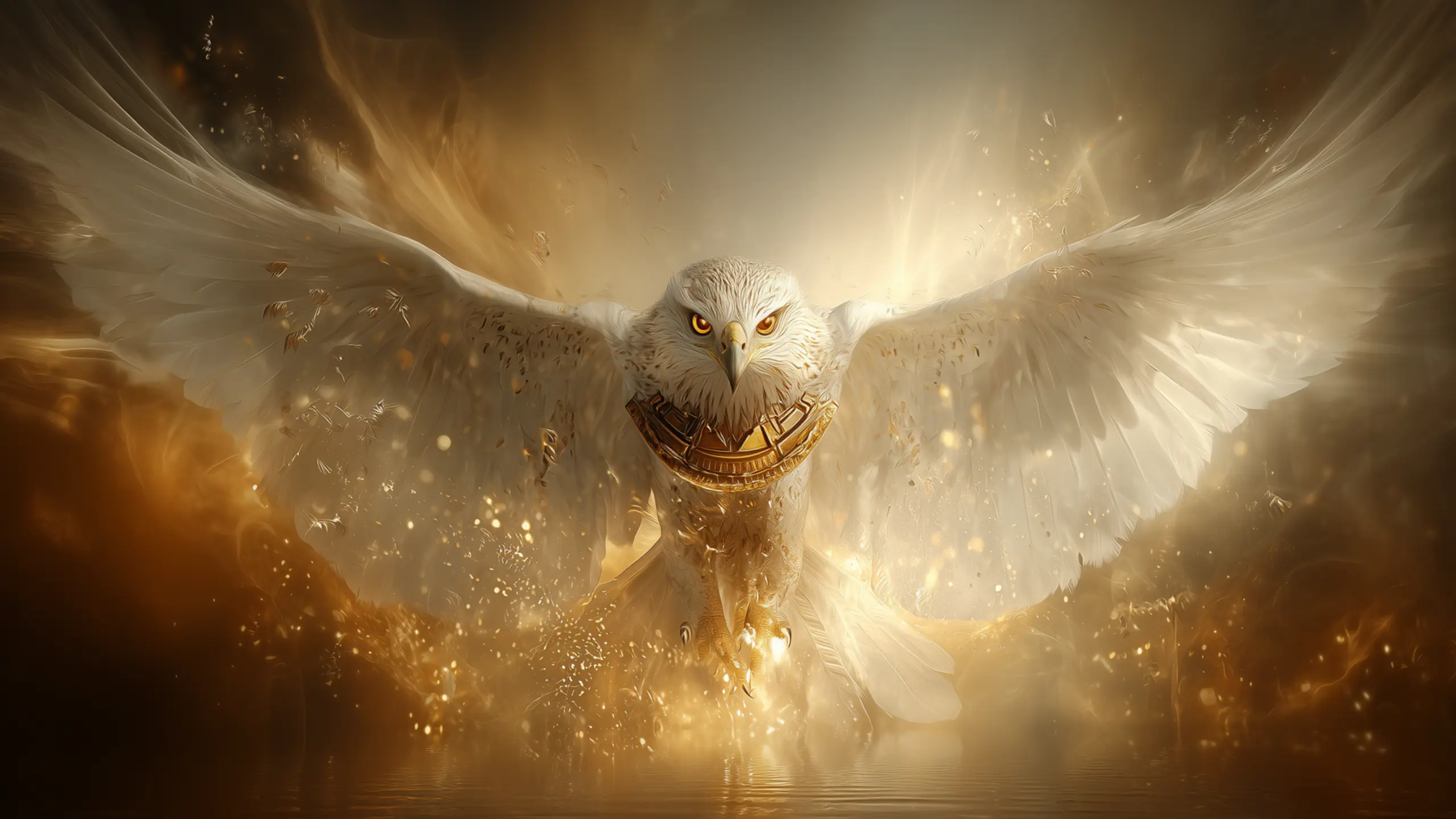 Λευκός αετός με ανοιχτά φτερά μέσα σε χρυσό φως, συμβολίζοντας την αντίληψη.